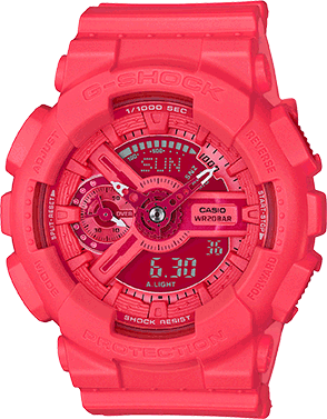 Women's red watch from Casio, S Series collection, model GMAS110VC-4A