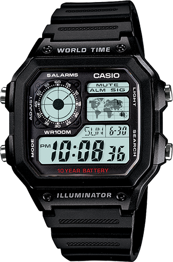 how to adjust time on casio illuminator digital watch