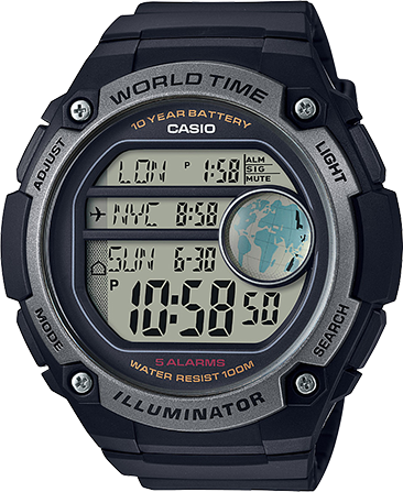 casio illuminator watch time set