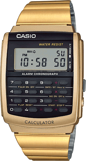 casio vintage calculator watch gold