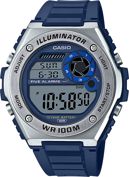 casio blue face watch