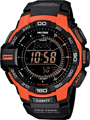 casio pro trek orange