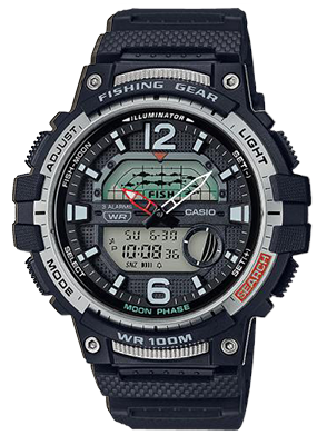 how to set analog time on casio fishing gear watch