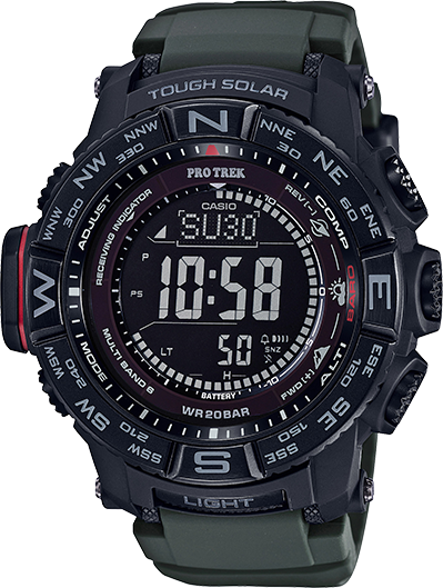 casio men's pro trek prw3500 solar powered atomic digital watch